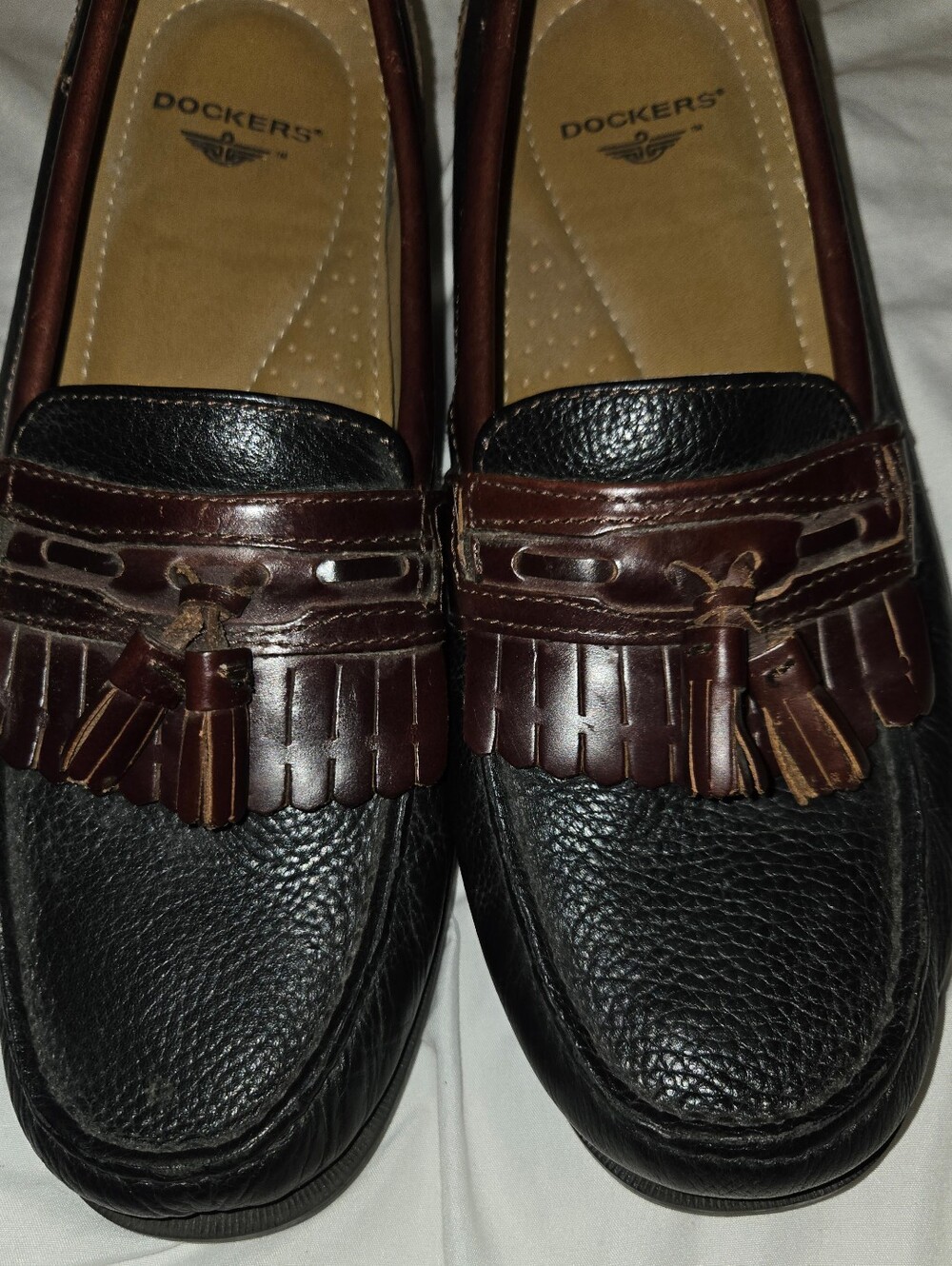 Dockers Black & Brown Tassel Kiltie Loafers Sz 11 - Picture 7 of 10